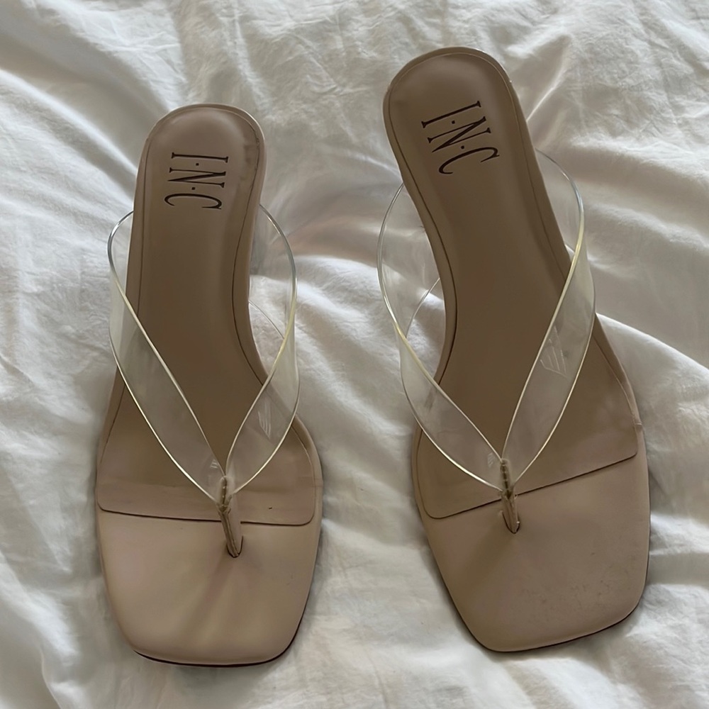INC clear sandals